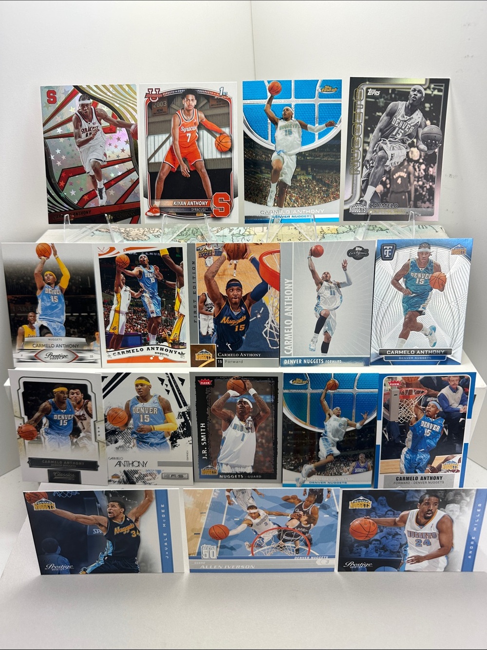 Carmelo Anthony w/ Iverson/K-Mart/JR Smith Nuggets + Kiyan Syracuse lot of 17